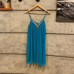 🆕 Dex Teal Flowy Dress with beaded detail